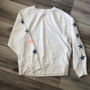 gap star sleeve crewneck sweater
